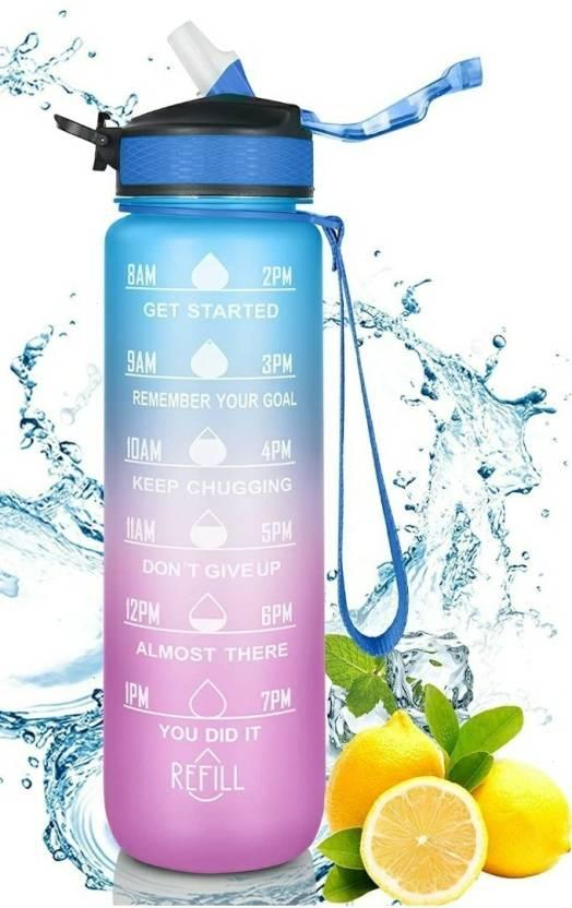 Unbreakable Water Bottle for Home with Motivational Time Marker