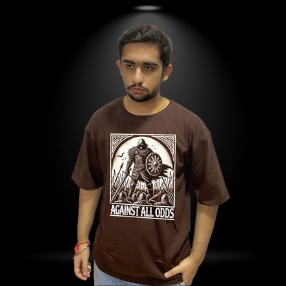 Against All Odds - Dark Brown Oversized T-Shirt